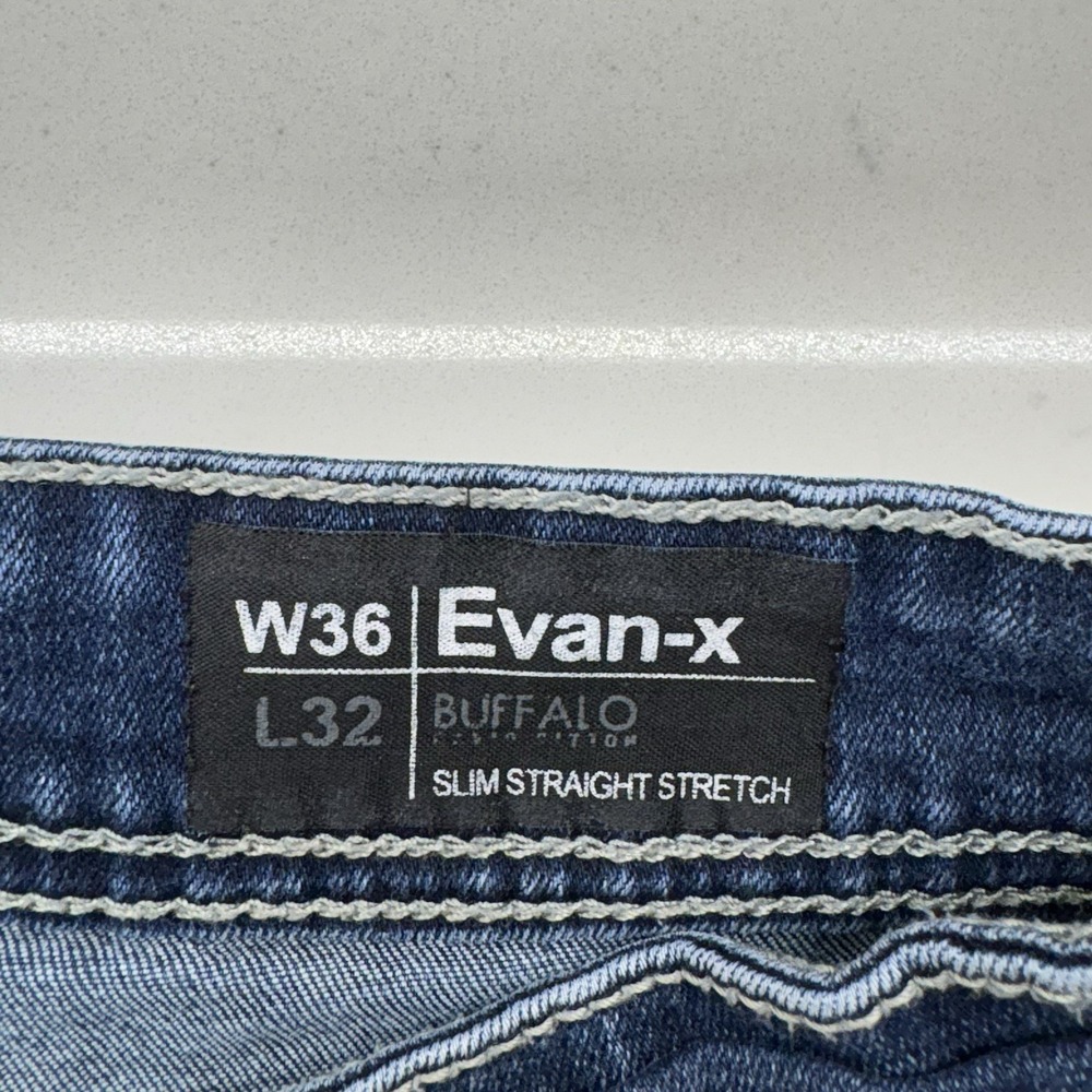 Buffalo David Bitton Mens Evan-x Slim Straight Stretch Jeans Size W36 L32 - Picture 7 of 10